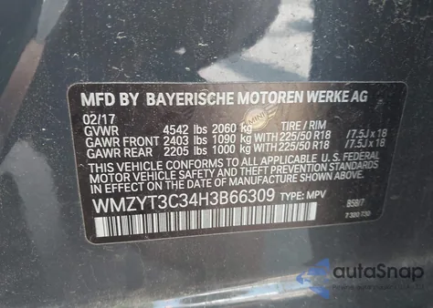 2017 Mini Countryman Cooper S from USA, damaged, VIN WMZYT3C34H3B66309